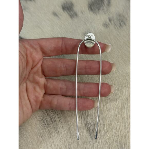 HUGE Sterling Silver 4” Blue Mojave Turquoise Hair Pin Accesory Bun Pony 925 main image 4